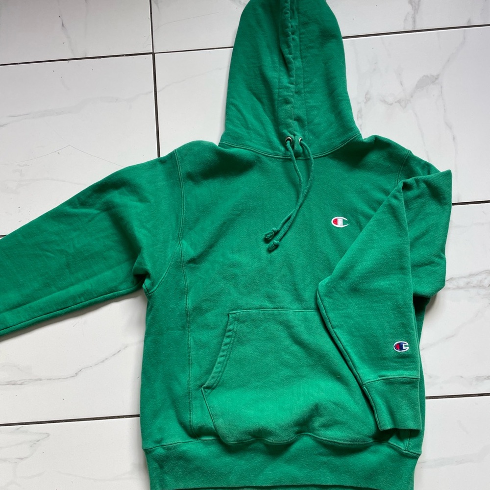 Champion Green Men's Hoodie Sweater size small reverse weave